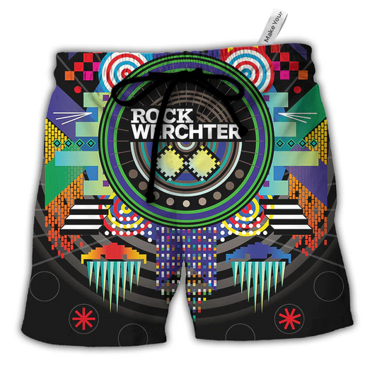 Rock Music Beach Shorts For Oceanfront Escapes And Weekend Casual Style