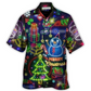 Neon Christmas Bright Lighting Hawaiian Shirt For Summer Vacation And Beach Travel