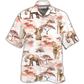 Cute Elephant And African Symbol Pattern Hawaiian Shirt For Island Holidays Summer Parties And Casual Outdoor Wear