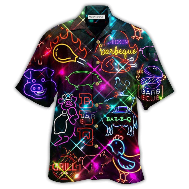 Food Real Men Smell Barbecue Stunning Hawaiian Shirt Pattern View For Lightweight Everyday Style