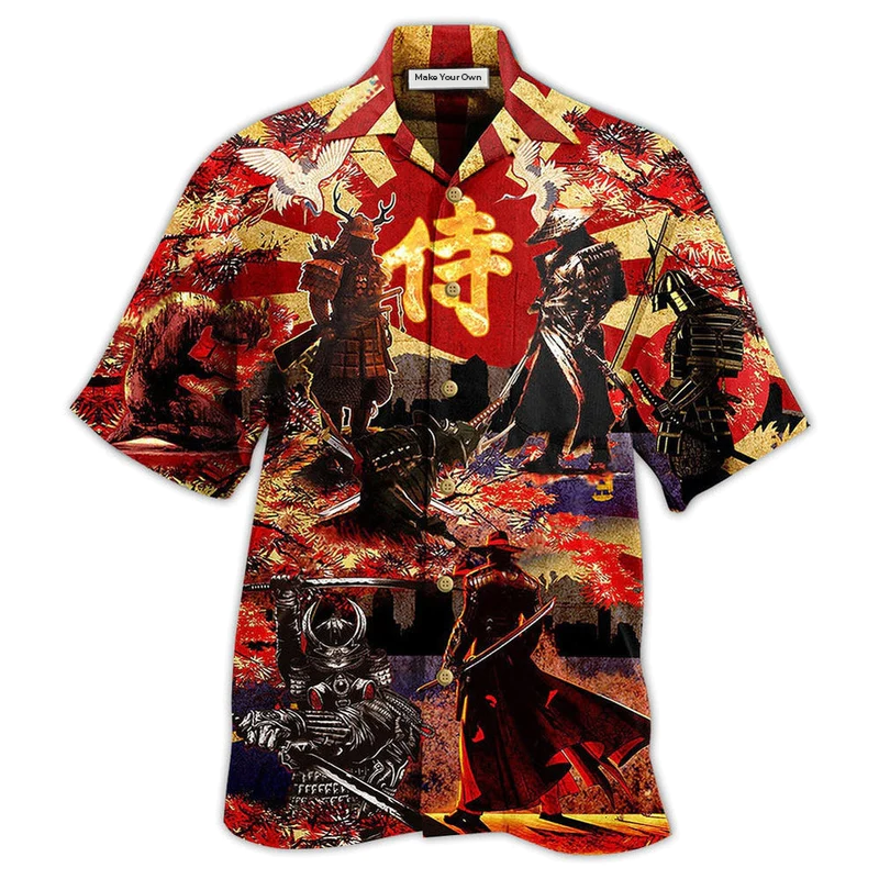 Samurai Fear Death Unlived Hawaiian Shirt Pattern Detail For Summer Holidays And Outdoor Fun