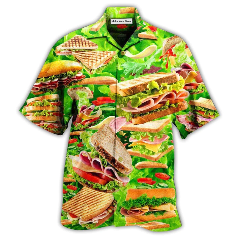 Food Delicious Tasty Sandwich Hawaiian Shirt Artwork View For Weekend Travel And Beach Style