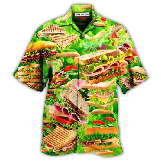 Food Delicious Tasty Sandwich Hawaiian Shirt Artwork View For Weekend Travel And Beach Style