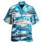 Ship Sea Hawaiian Shirt Pattern Detail For Vacation Travel And Daily Wear