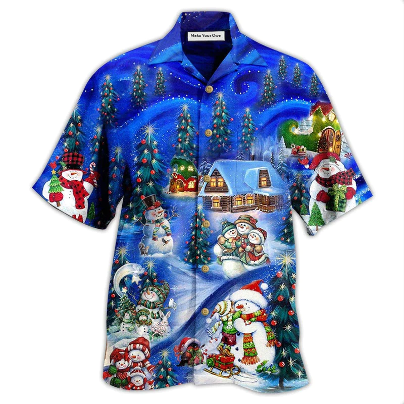 Snowman Chilling Snowmies Hawaiian Shirt For Vacation Days And Relaxed Coastal Outings