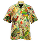 Vintage Parrot Interesting Hawaiian Shirt For Summer Events And Casual Outdoor Wear