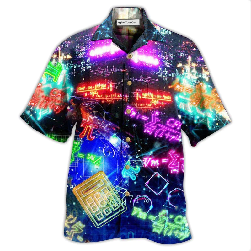 Colorful Mathematics Hawaiian Shirt For Coastal Vacations Warm Weather Events And Daily Style