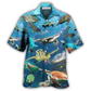 Turtle Sea Deep Hawaiian Shirt Design View For Casual Summer Styling
