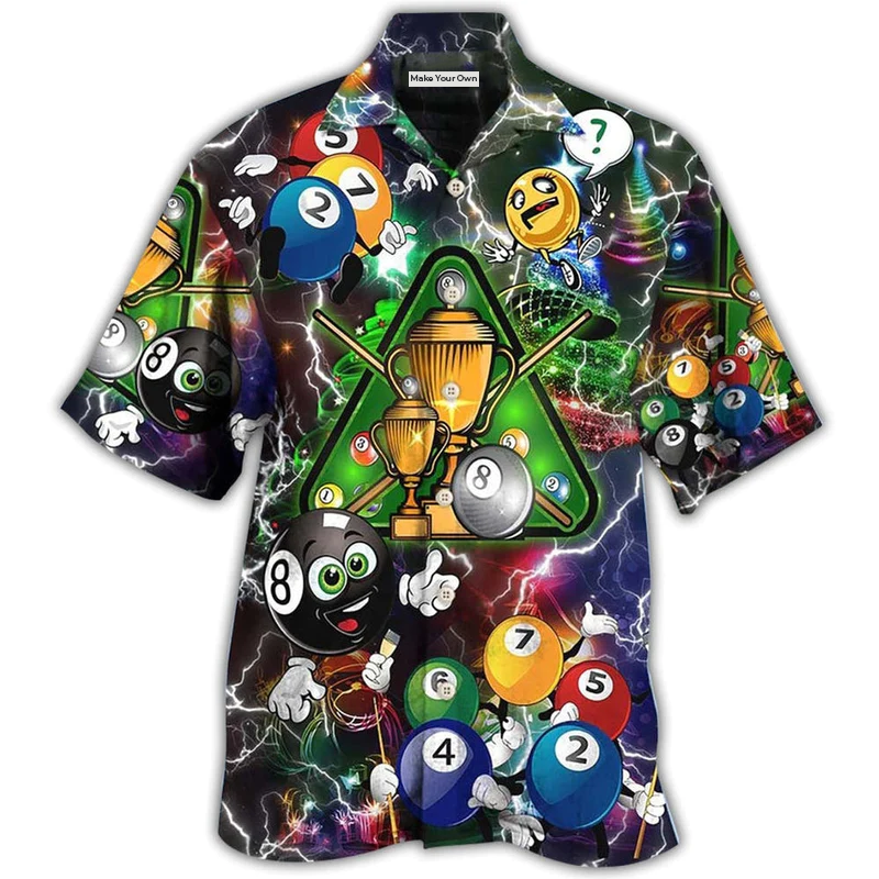 Festive Billiard Lightning Christmas Hawaiian Shirt For Warm Weather Adventures And Everyday Comfort