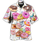 Colorful Donut Hawaiian Shirt For Island Trips Summer Gatherings And Comfortable Daily Wear
