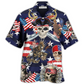 Nautical Pirate Skeleton American Independence Day Hawaiian Shirt Design View For Casual Summer Styling