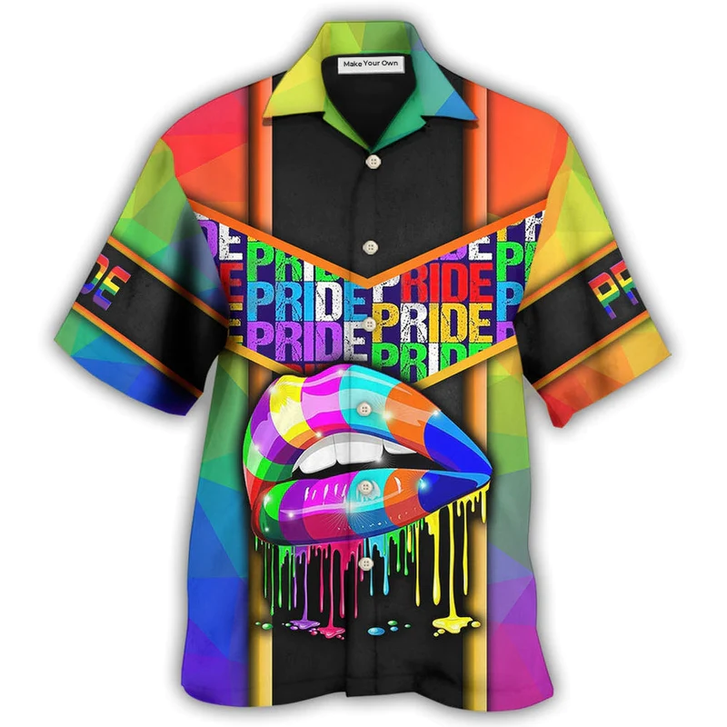 Rainbow Pride American Hawaiian Shirt For Warm Weather Adventures And Everyday Comfort