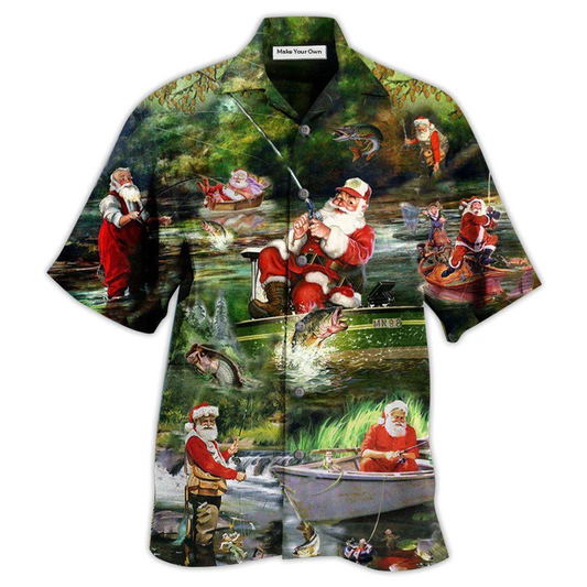 Happy Fishing Christmas Fishmasand New Reel Hawaiian Shirt Design View For Resort Travel And Thoughtful Gifting