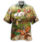 Fox Hunting Hawaiian Shirt For Vacation Parties Beach Outings And Relaxed Daily Wear