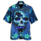 Summer Blue Skull Hawaiian Shirt For Tropical Getaways Outdoor Fun And Everyday Wear