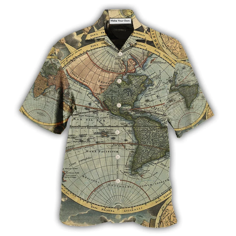Vintage Geography Hawaiian Shirt For Island Vacation Beach Days And Thoughtful Gifting