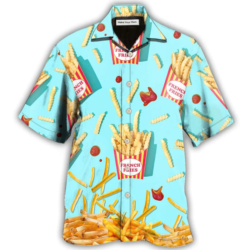 Food French Fries Hawaiian Shirt For Resort Getaways And Comfortable Summer Activities
