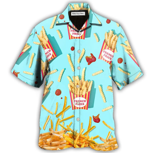 Food French Fries Hawaiian Shirt For Resort Getaways And Comfortable Summer Activities