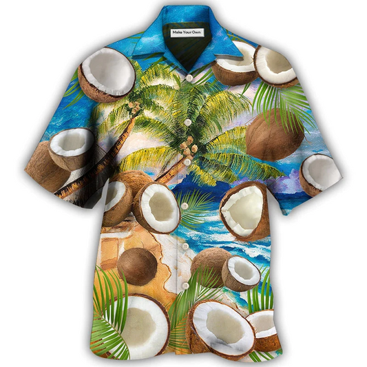 Coconut Hawaiian Shirt Artwork View For Coastal Escapes And Resort Style