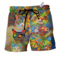 Cat Lovely Amazing Cats Hawaiian Print Beach Shorts For Beach Days And Casual Travel