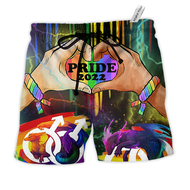 Rainbow Pride Skull Beach Shorts For Casual Day Trips And Laid Back Styling