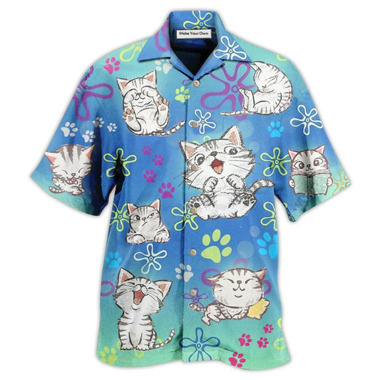 Cat Hawaiian Shirt Design Detail For Sunny Adventures And Casual Wear