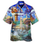 Lighthouse Christmas Shine Light Storm Darkness Hawaiian Shirt Pattern View For Lightweight Everyday Style