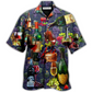 Wine Glass Grape Hawaiian Shirt Pattern View For Lightweight Everyday Style