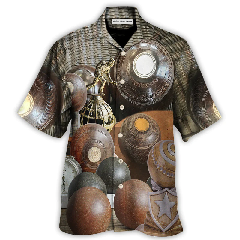 Lawn Bowling Vacation Sport Hawaiian Shirt Detailed Pattern View For Weekend Trips