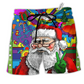Hippie Santa Claus Christmas Santa Wear Glasses Beach Shorts For Holiday Beach Days