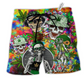 Skull Love Life So High Hawaiian Print Beach Shorts For Bold Summer Vacation Style
