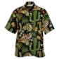 Black Skull And Mexican American Heritage Hawaiian Shirt For Tropical Escapes Resort Wear And Outdoor Celebrations