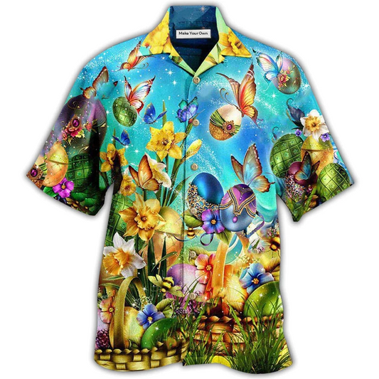 Butterfly Easter Blessed Hawaiian Shirt For Summer Vacation And Beach Travel
