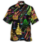 Neon Wine Rum Christmas Drinking Hawaiian Shirt Artwork Detail For Tropical Trips And Casual Outings