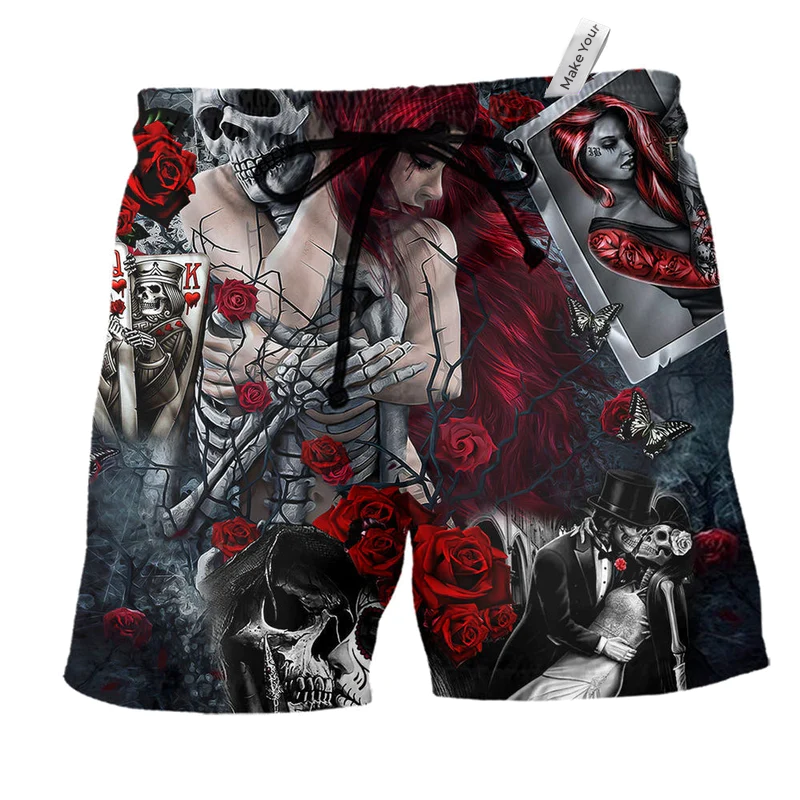 Skull Beach Shorts For Weekend Travel And Travel Ready Comfort