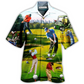 Golf Hawaiian Shirt Artwork Detail For Tropical Trips And Casual Outings