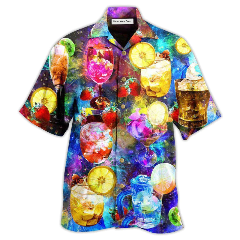 Cocktail Mixture Hawaiian Shirt Artwork Detail For Tropical Trips And Casual Outings