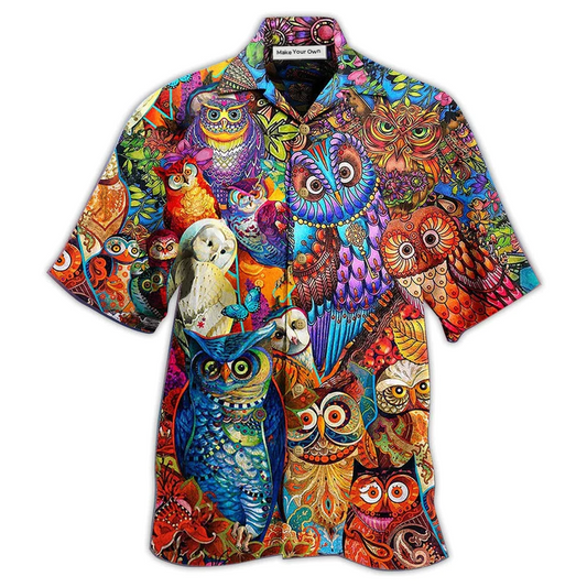 Red Owl Hawaiian Shirt For Beach Parties And Weekend Getaways