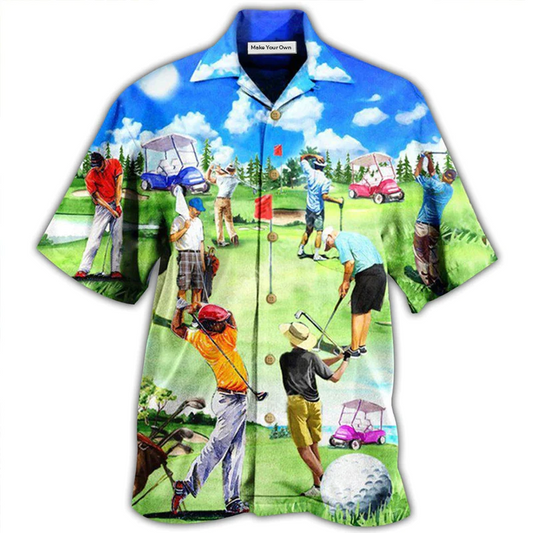 Golf Eat Sleep Repeat Hawaiian Shirt For Summer Events And Casual Outdoor Wear