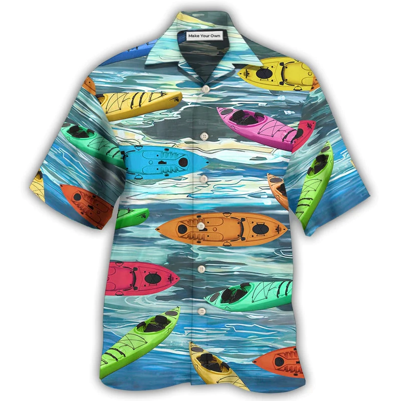 Kayaking Hawaiian Shirt Pattern View For Lightweight Everyday Style