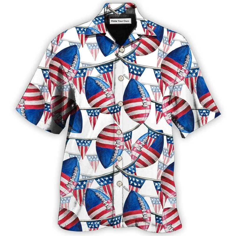Patriotic American Hawaiian Shirt For Summer Events Coastal Travel And Comfortable Styling