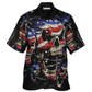 Patriotic Skull Hawaiian Shirt For Coastal Vacations Warm Weather Events And Daily Style