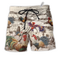 Chicken Awesome Farmer Roosters Hawaiian Print Beach Shorts For Pet Lover Outdoor Comfort