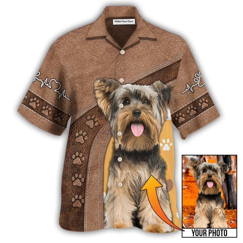 Dog Paw Various Custom Photo Personalized Hawaiian Shirt Artwork Detail For Tropical Trips And Casual Outings