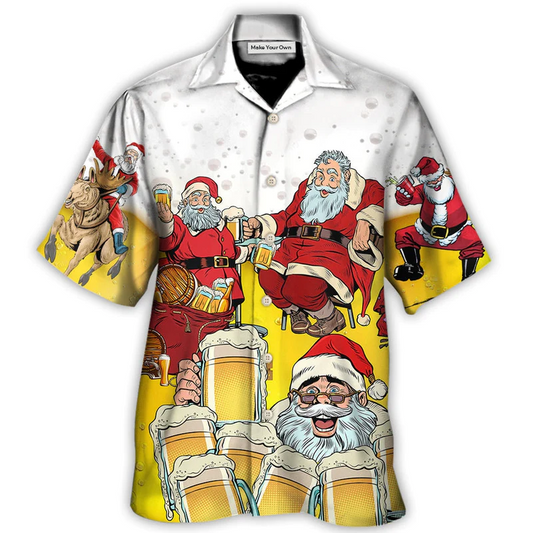 Christmas Santa Beer Hawaiian Shirt For Warm Weather Adventures And Everyday Comfort