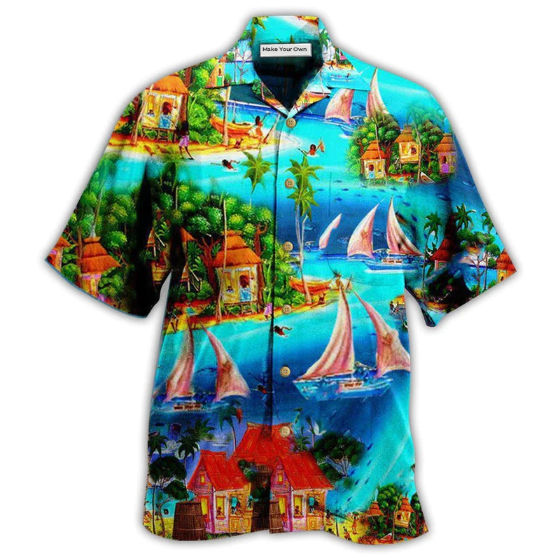 Hawaiian Island And Tropical Beach Hawaiian Shirt For Warm Weather Adventures Parties And Daily Comfort