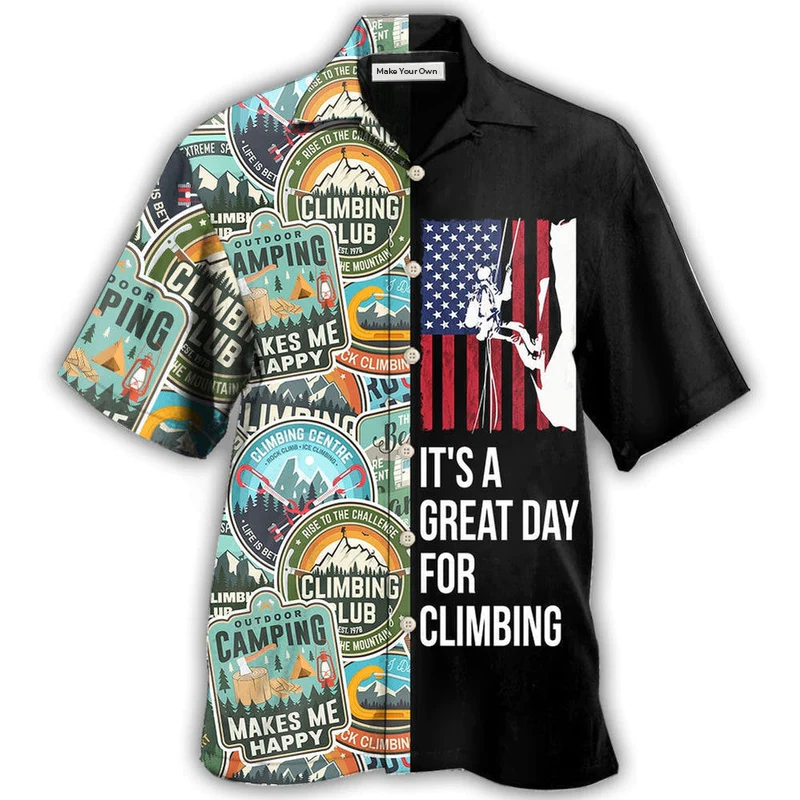 Rock Climbing Hawaiian Shirt For Coastal Vacations Warm Weather Events And Daily Style