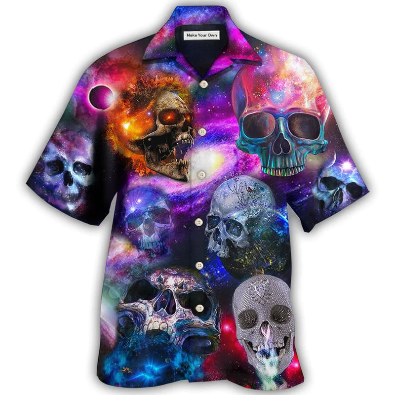 Skull Amazing Galaxy Hawaiian Shirt Design View For Resort Travel And Thoughtful Gifting