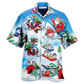 Shark Santa Christmas Hawaiian Shirt For Summer Vacation And Beach Travel