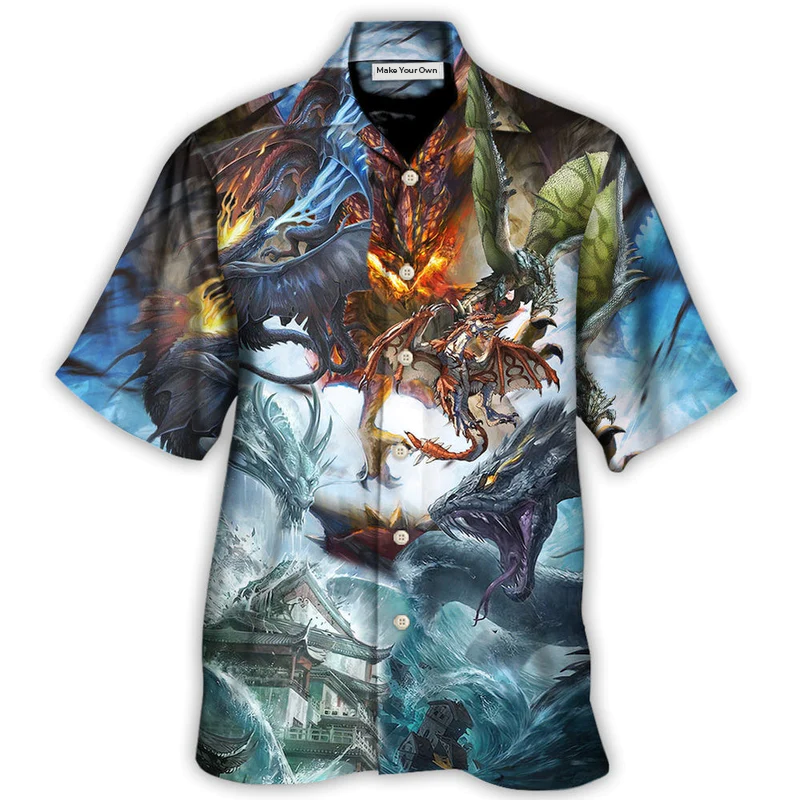 Dragon Battle Gods Hawaiian Shirt Design View For Resort Travel And Thoughtful Gifting